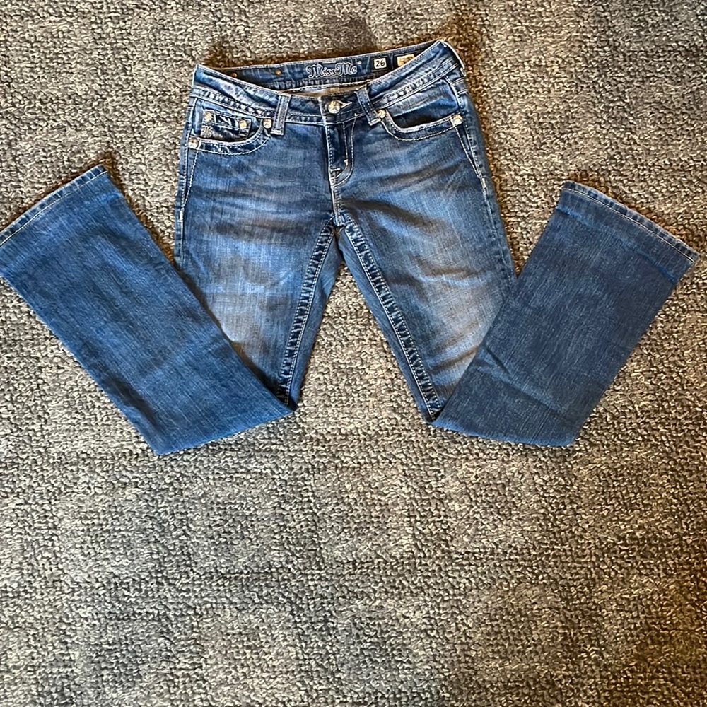 Sized 26 medium washed miss me bootcut jeans